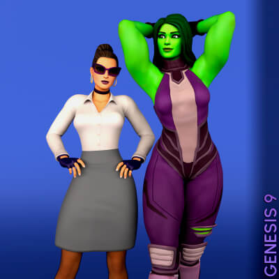 Fortnite She-Hulk Bundle for Genesis 9