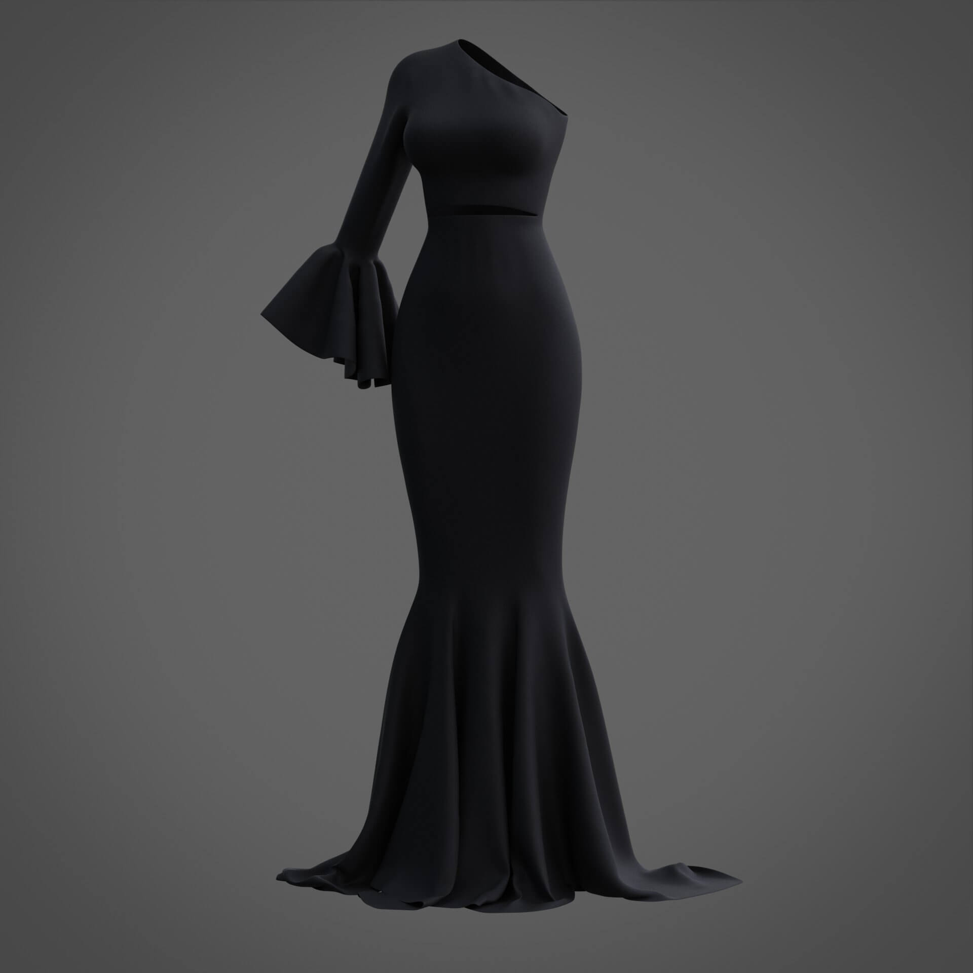 Black Mermaid Gown - Prom Dress with 