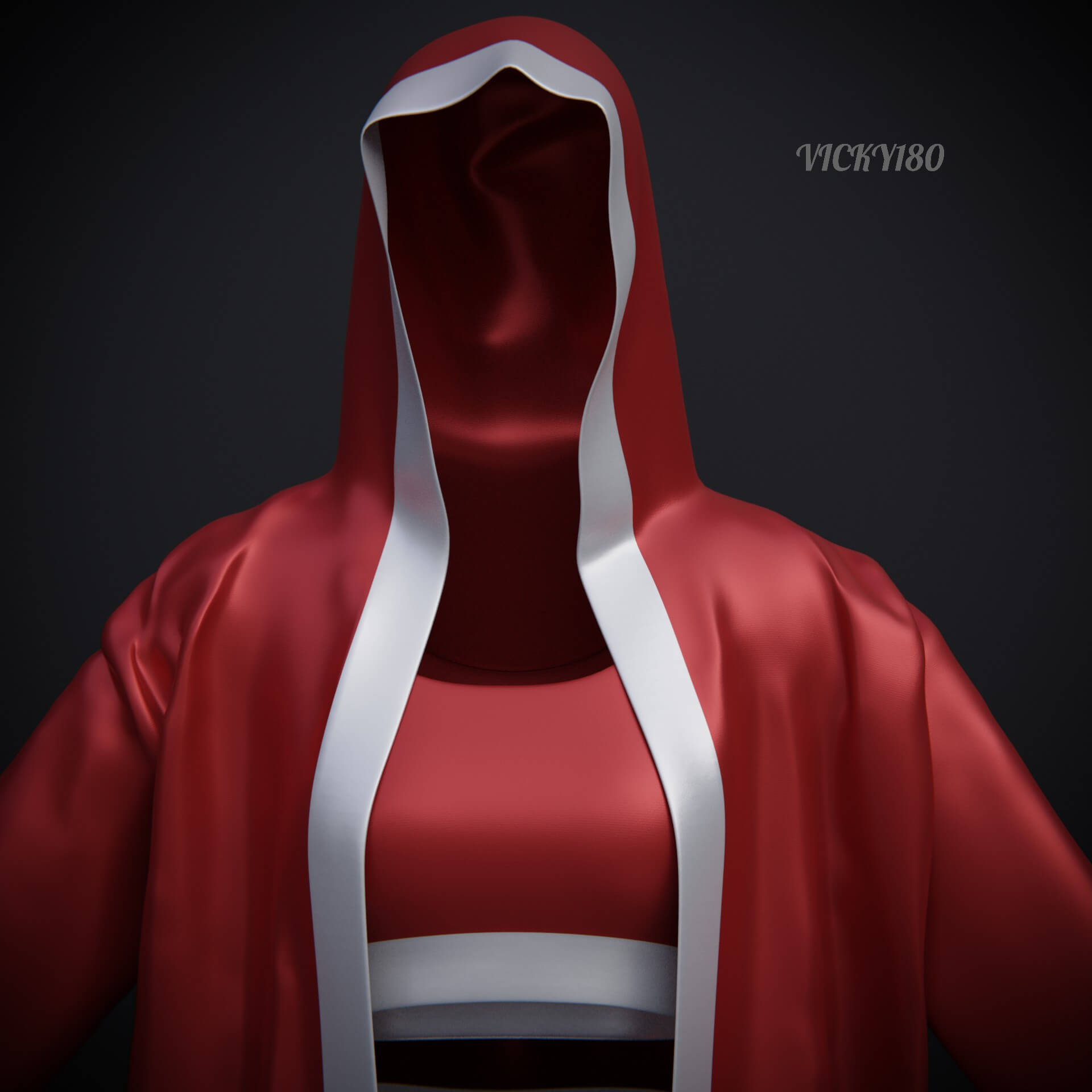 Female Boxer Outfit - Shorts Set and Robe 3D Model by vicky180
