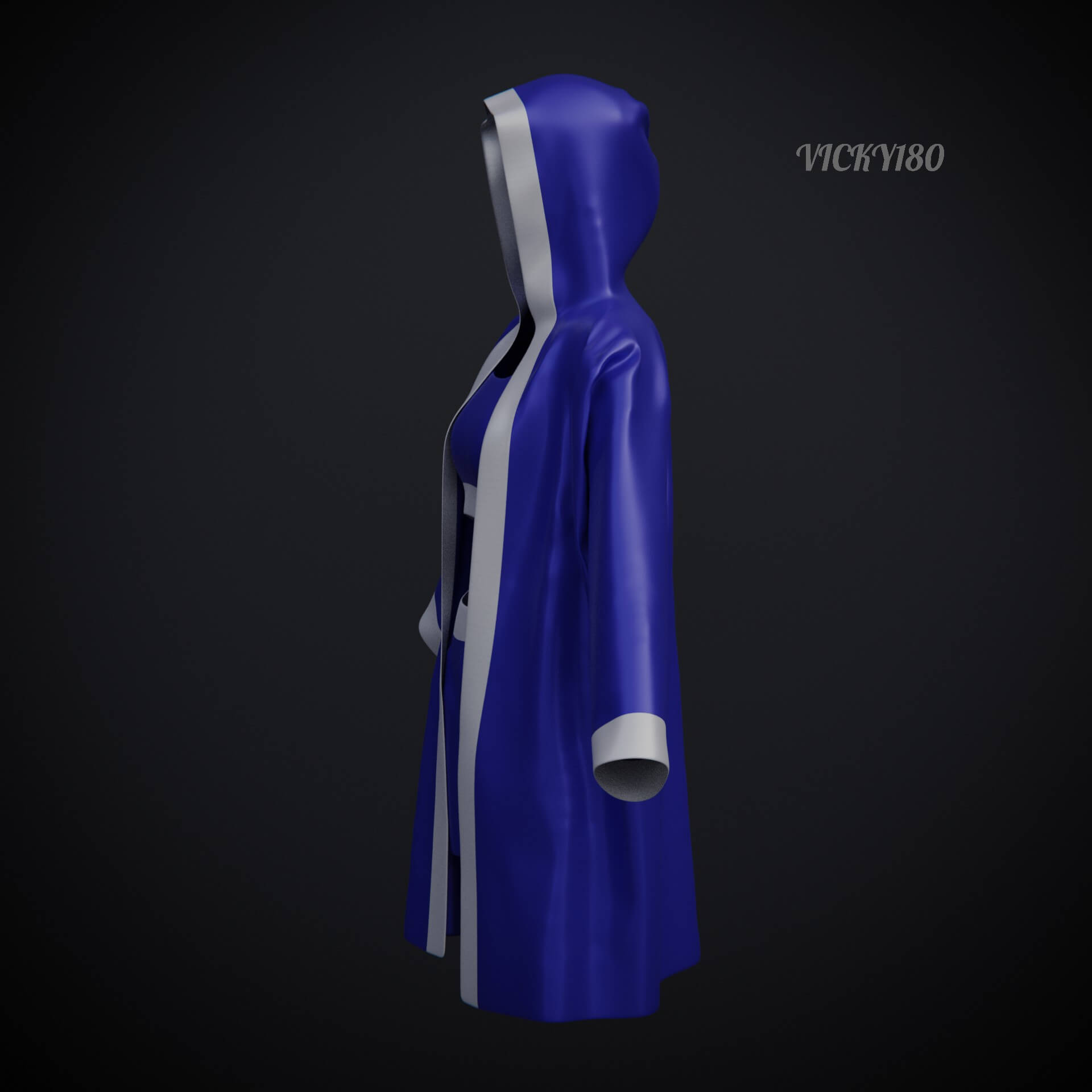 Female Boxer Outfit Shorts Set and Robe 3D Model by vicky180