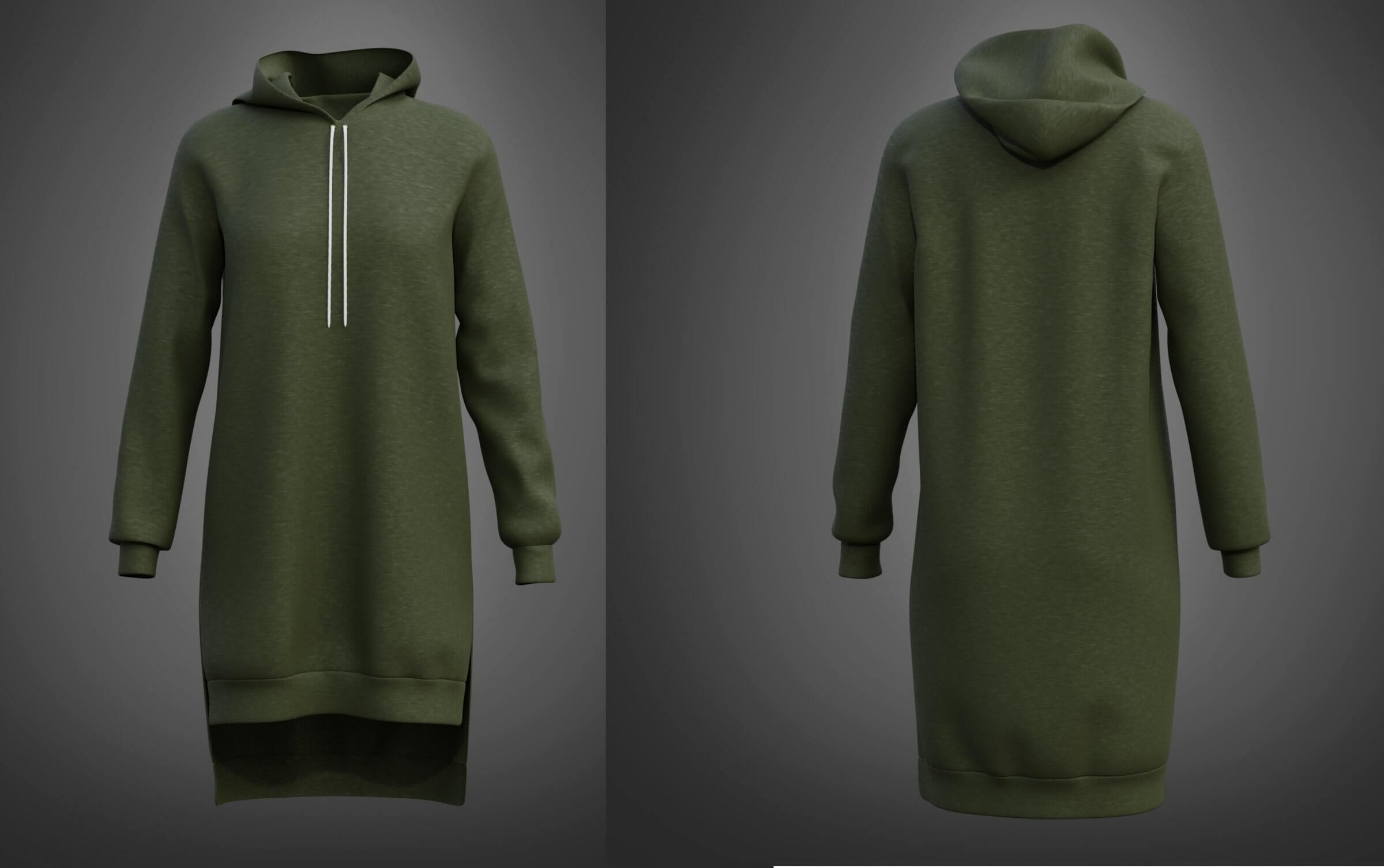 Hood Sweater Dress - 3D Model by vicky180