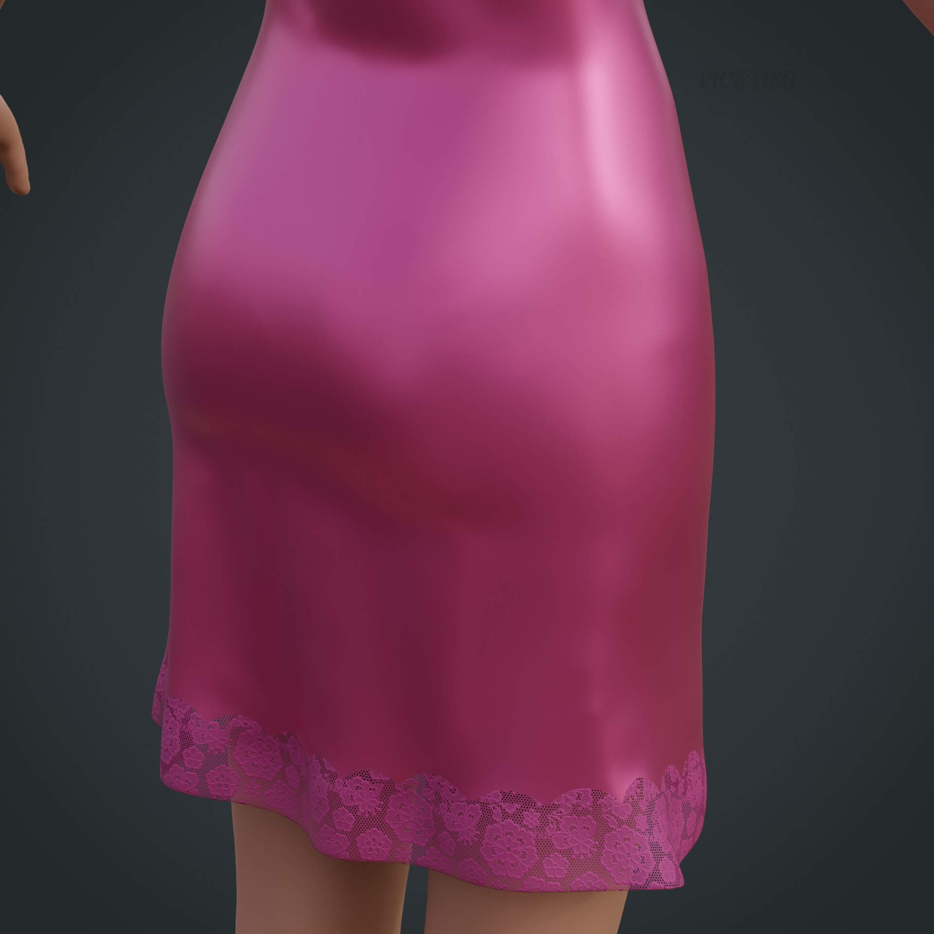 Pink Satin Slip Night Dress with Cowl Neckline main image 0