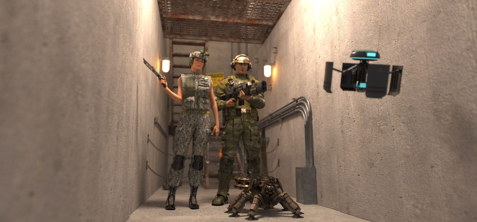 Security Routine Patrol Pattern Routine Patrol 3D Render, Digital Art by vicster56