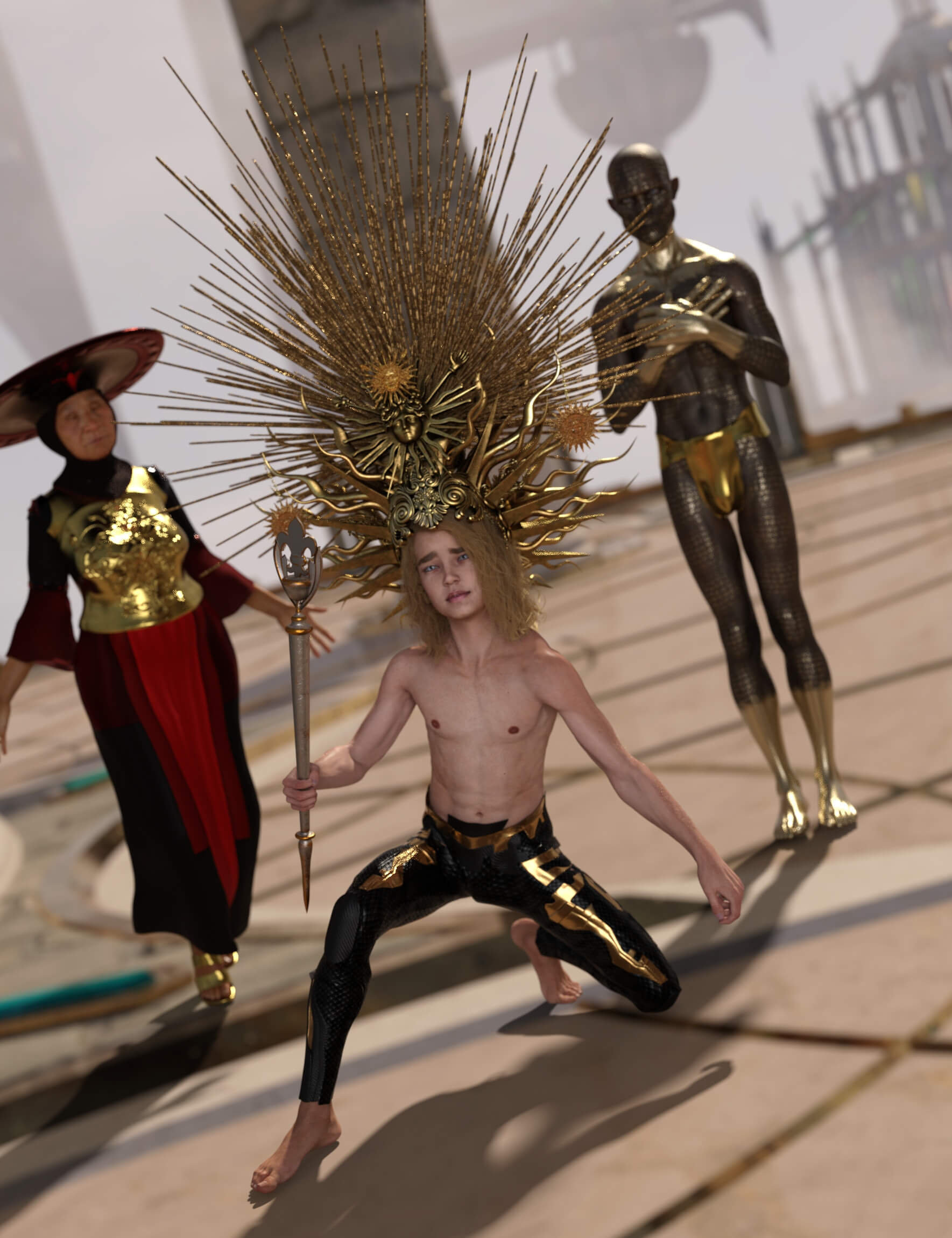 The Golden Boy King 3D Render RenderHub Gallery