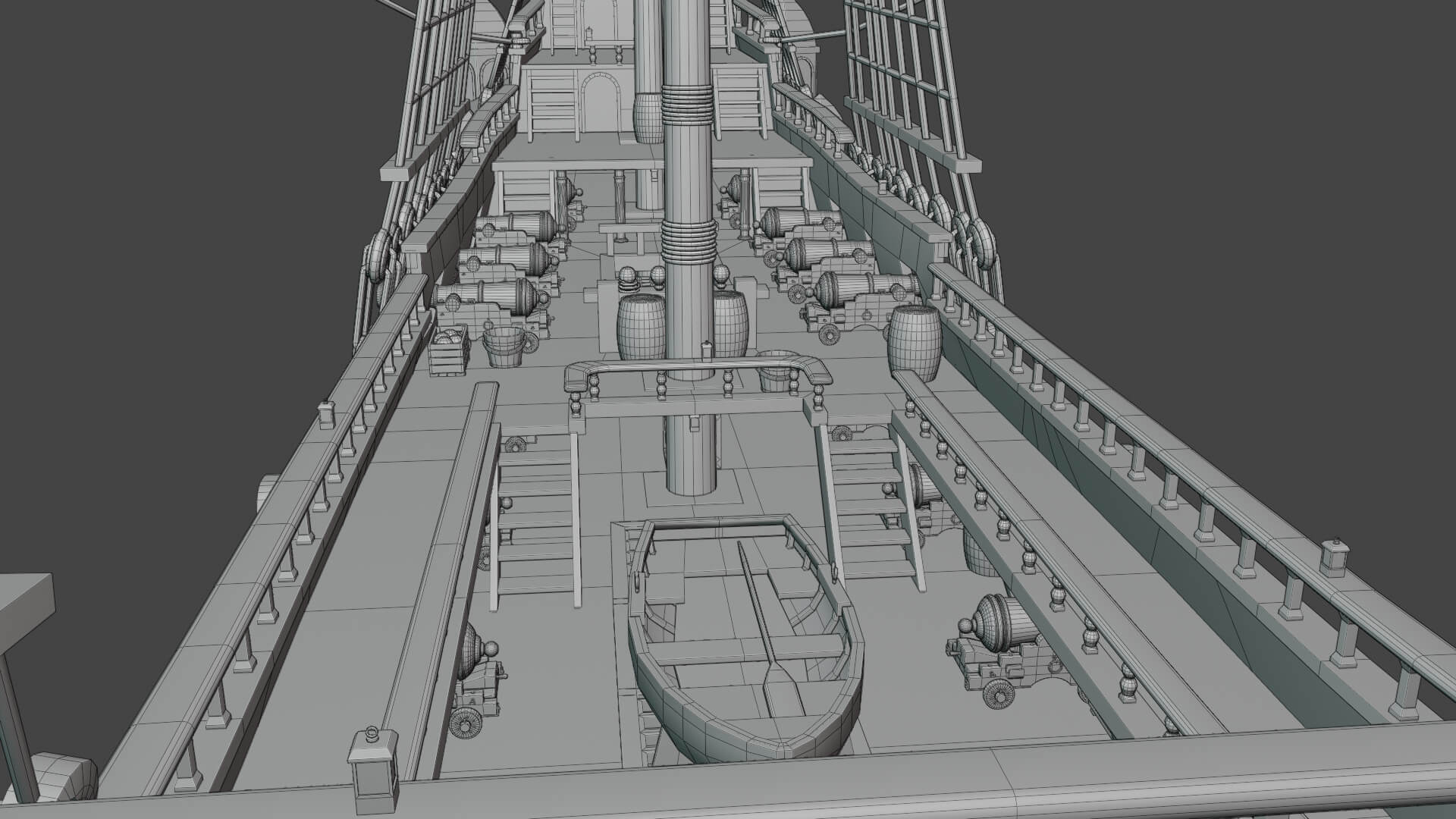 Ship Model Game Pirates Ship Galleon Sailing Ship Game Ready - 3D Model by victorartonomy
