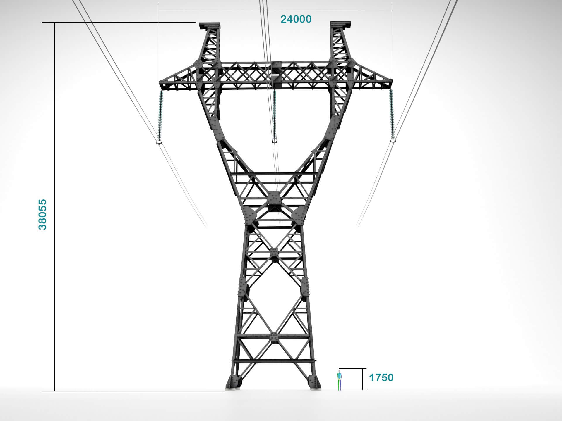 Power Line P1 Metal Structures 3D Model by ViktorB