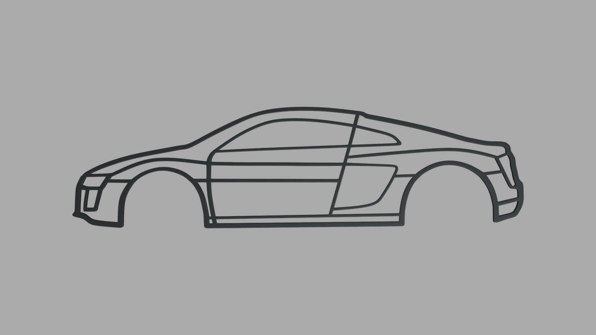 Audi R8 Wall Silhouette - 3D Model by ViperJr3D
