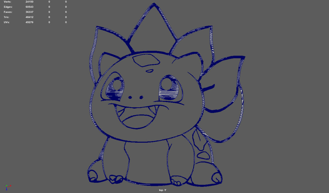 Bulbasaur Wall Silhouette 01 - 3D Model by ViperJr3D