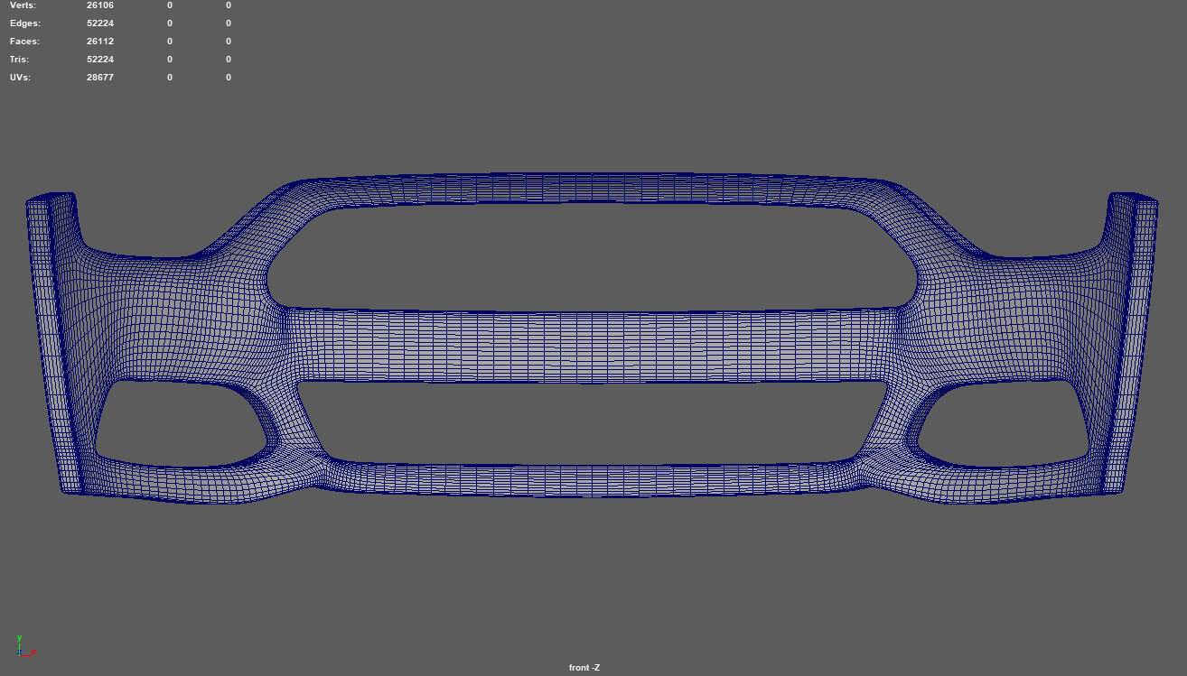 Front Bumper Ford Mustang Custom - 3D Model by ViperJr3D
