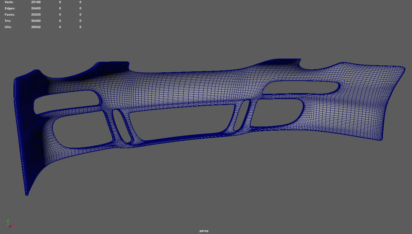 Front Bumper Porsche Custom - 3D Model by ViperJr3D