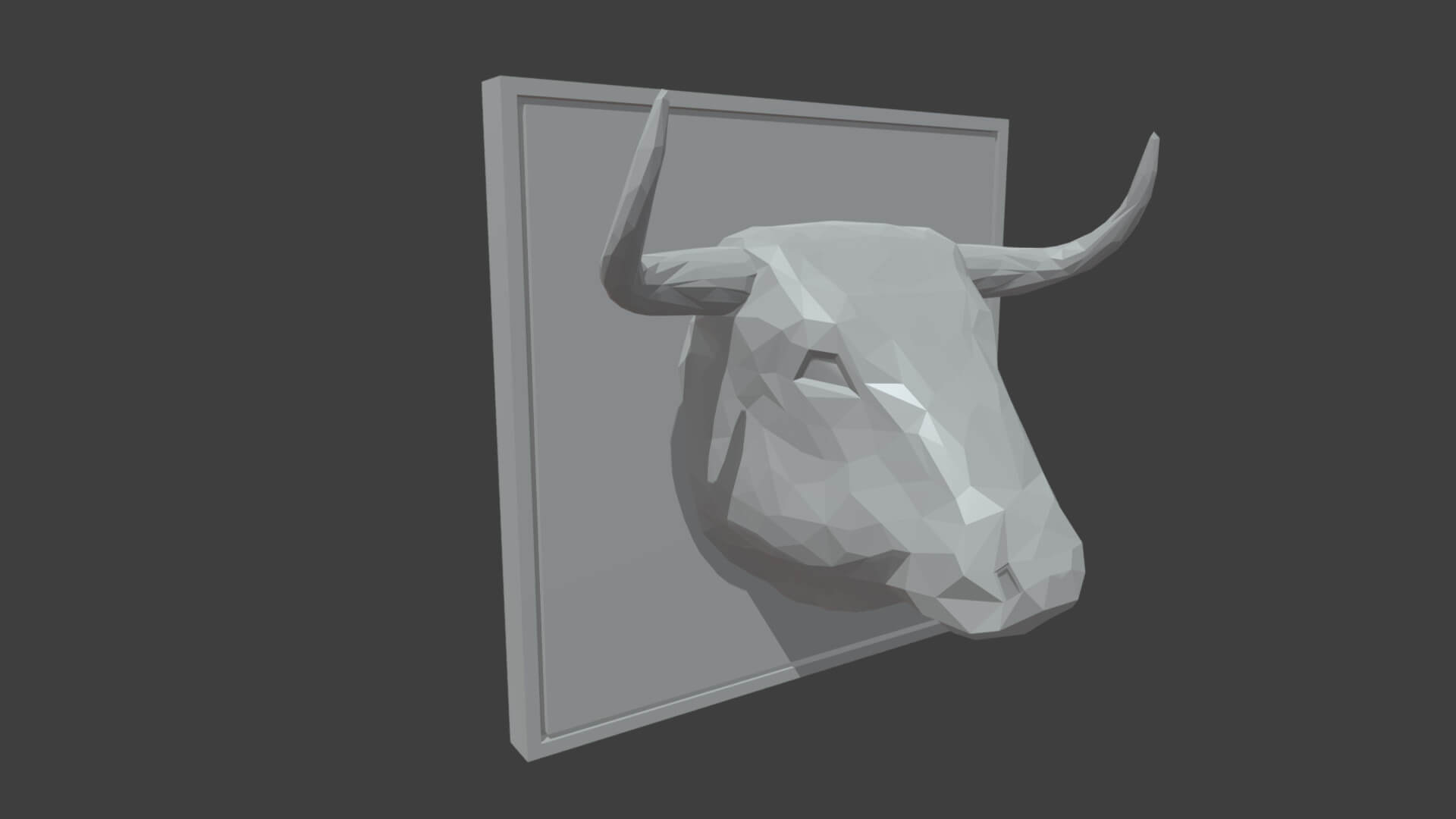 Low Poly Bull Head 3D Print Model by ViperJr3D