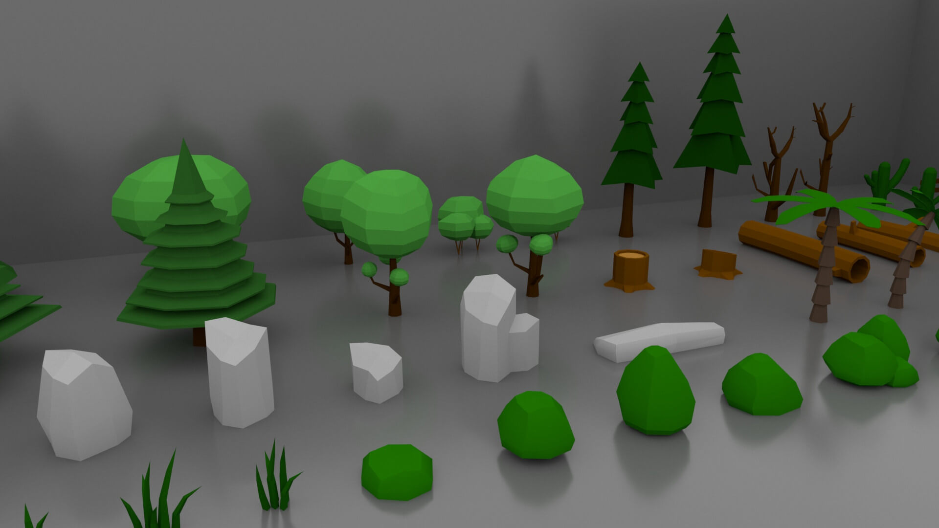 Low Poly Trees Flower Rocks Assets Pack - 3D Model by ViperJr3D