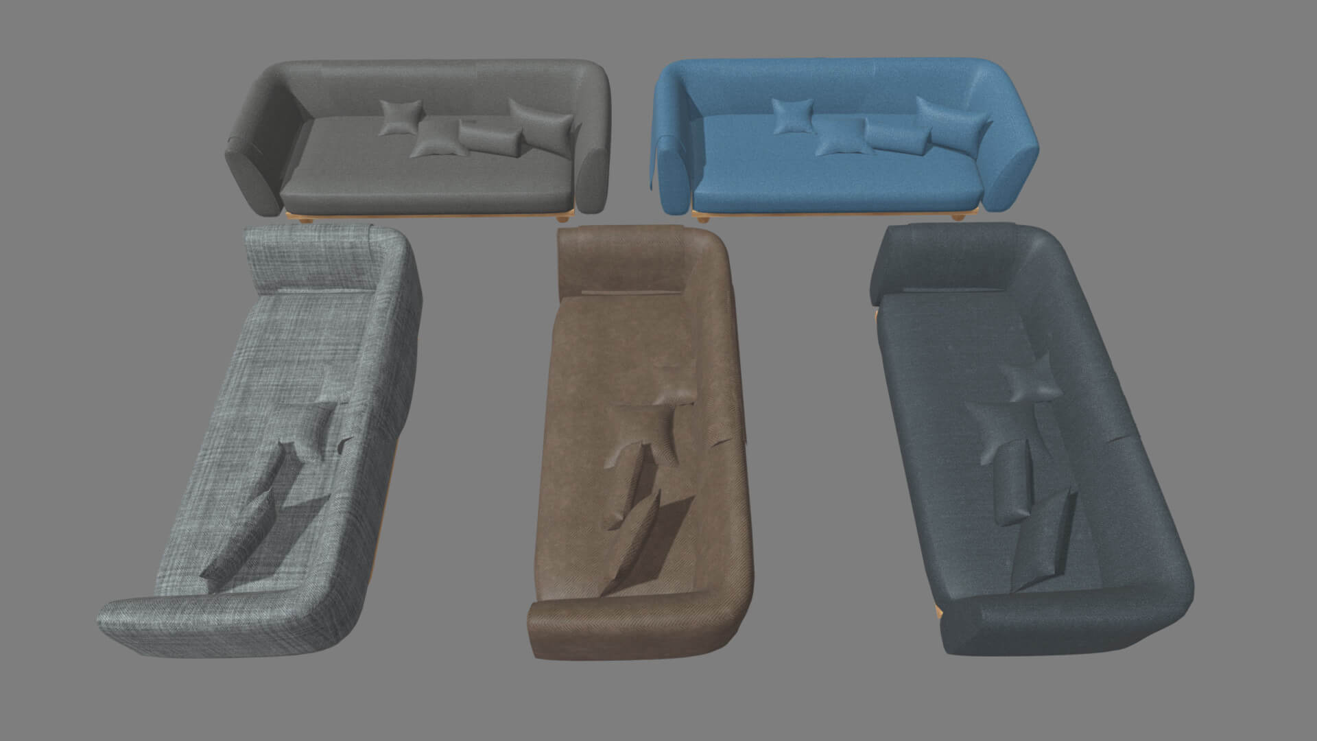 Sofa Pack Low Poly 3D Model by ViperJr3D
