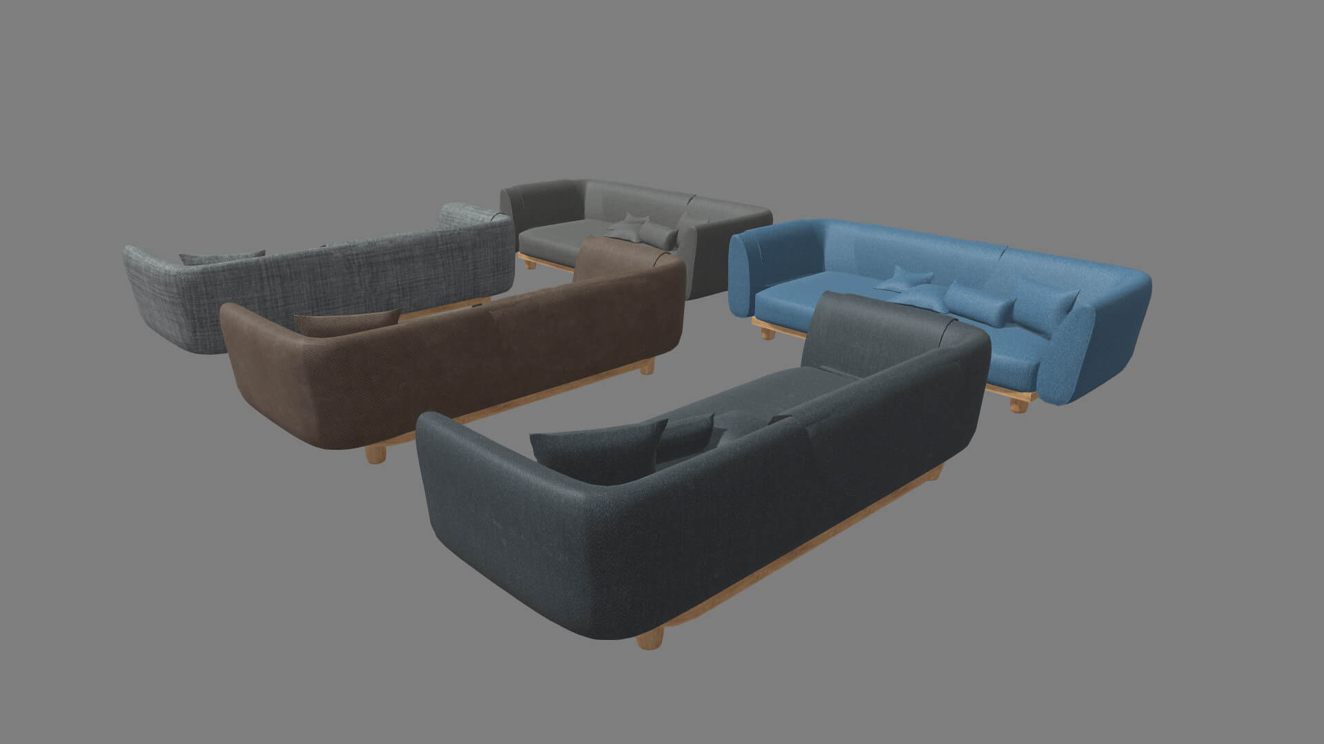 Sofa Pack Low Poly 3D Model by ViperJr3D
