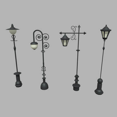 Street Lights 011 012 013 014 - 3D Model by ViperJr3D