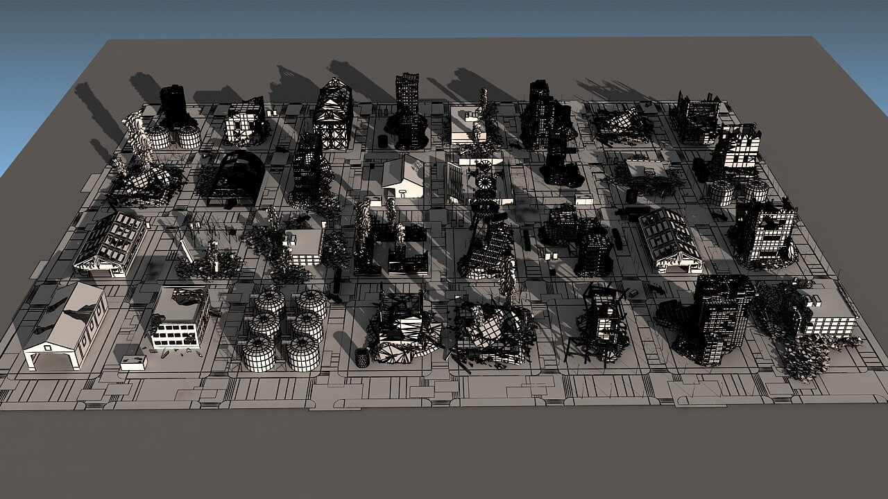 Damaged City 2 - 3D Model by vipkat Damaged City 2 - 3D Model by vipkat