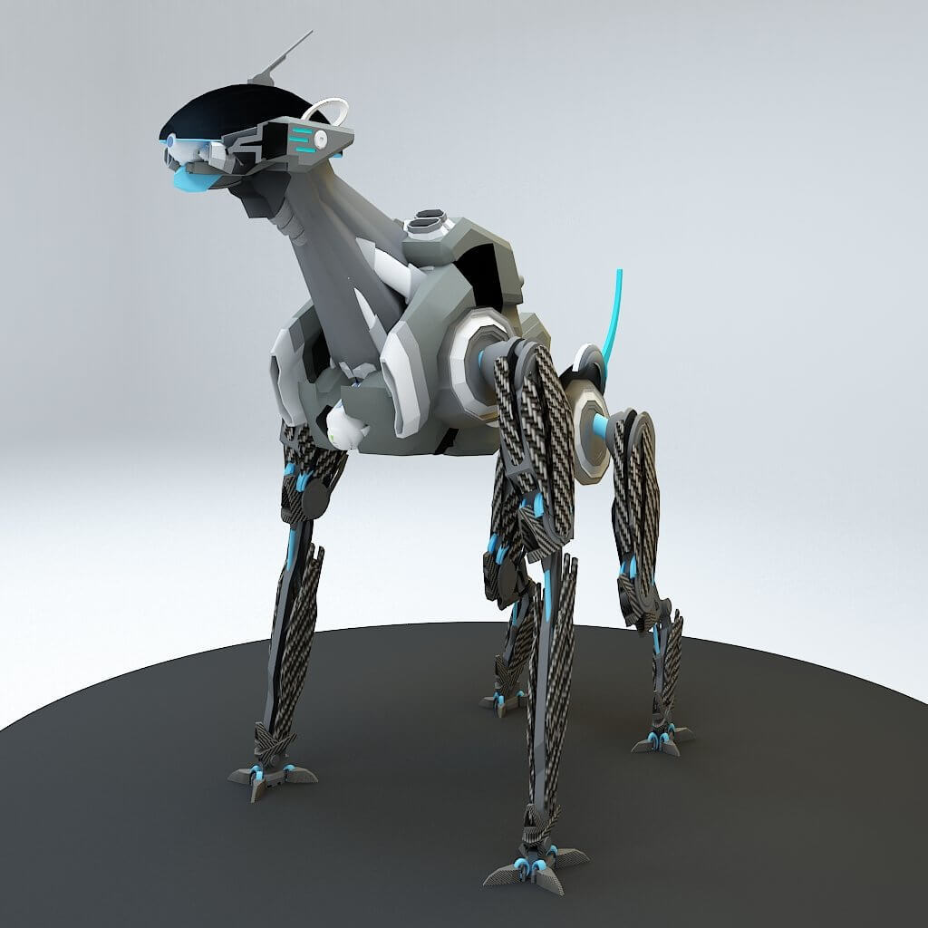 Robot Guard Dog 3D Model by vipkat