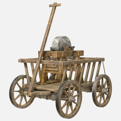 Cart With Old Grindstone 1