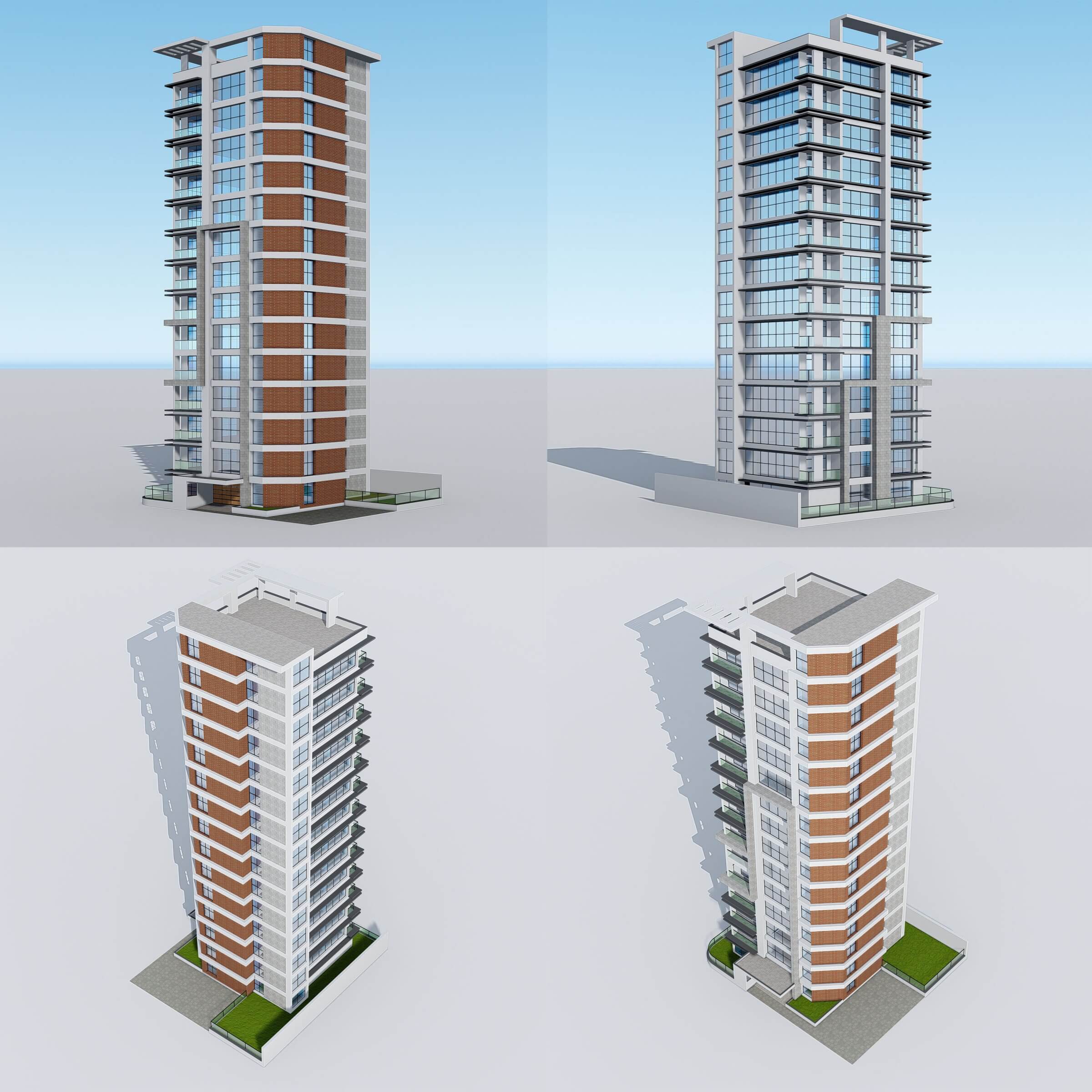 Commercial Building 1 - 3D Model by virtual3d