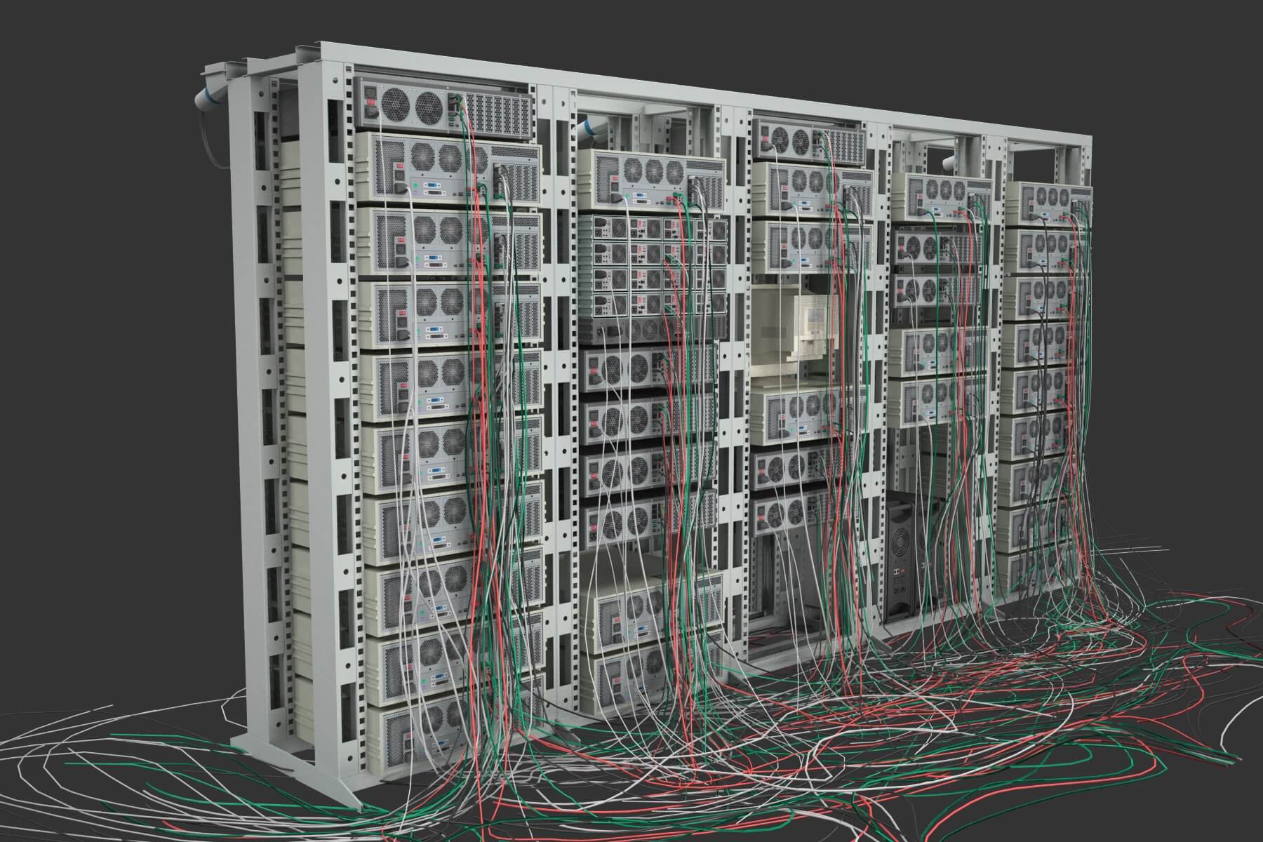 Data Server Rack And Chassis 3D Model by virtual3d