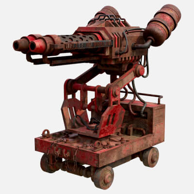 Flamethrower Turret-1-Rusty-Red
