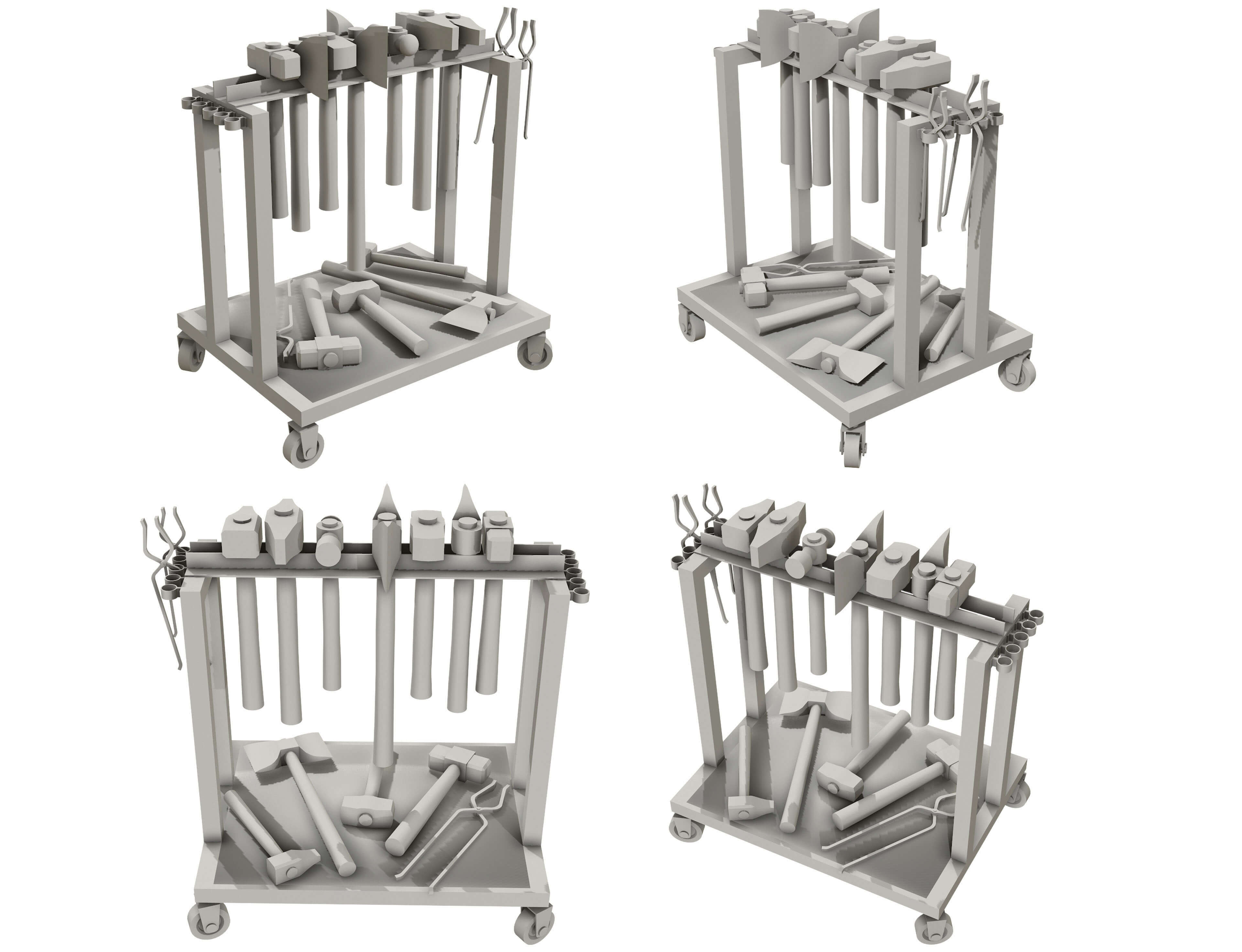 Ironwork Tools Rack 2 3D Model by virtual3d