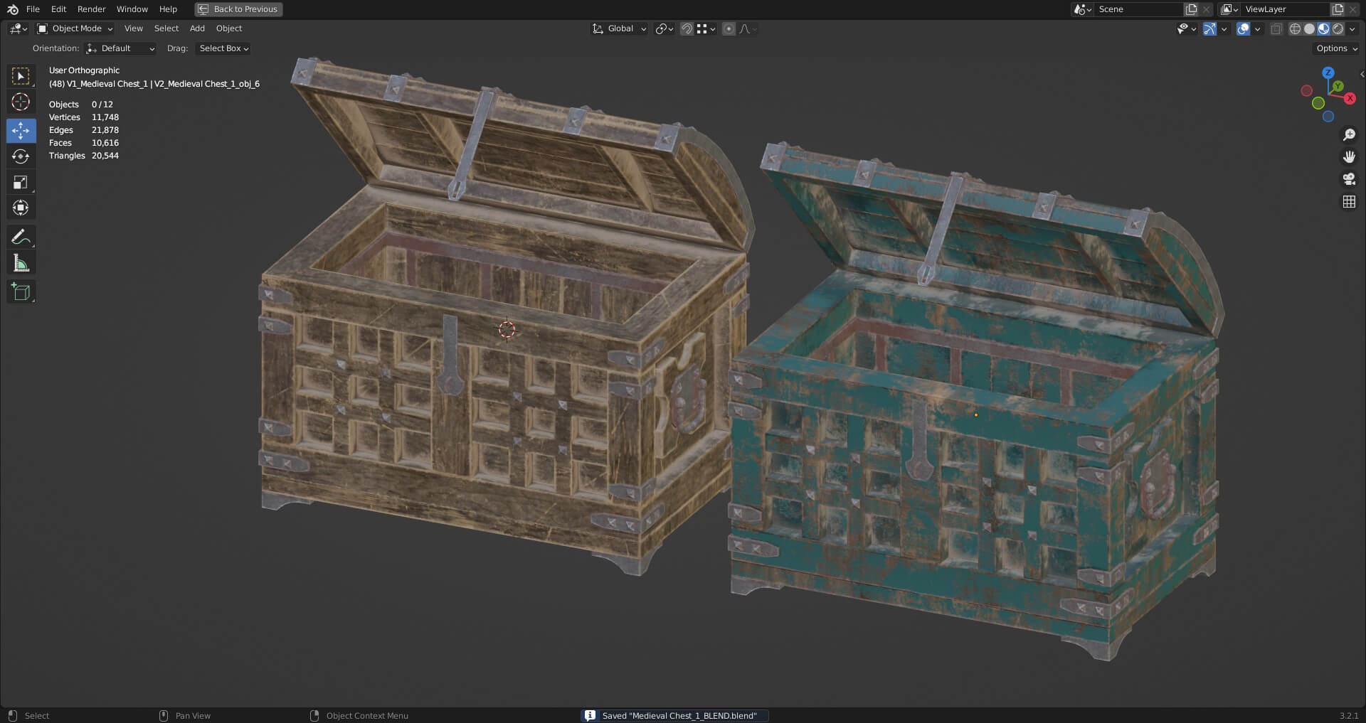 Medieval Chest 1 - 3D Model by virtual3d