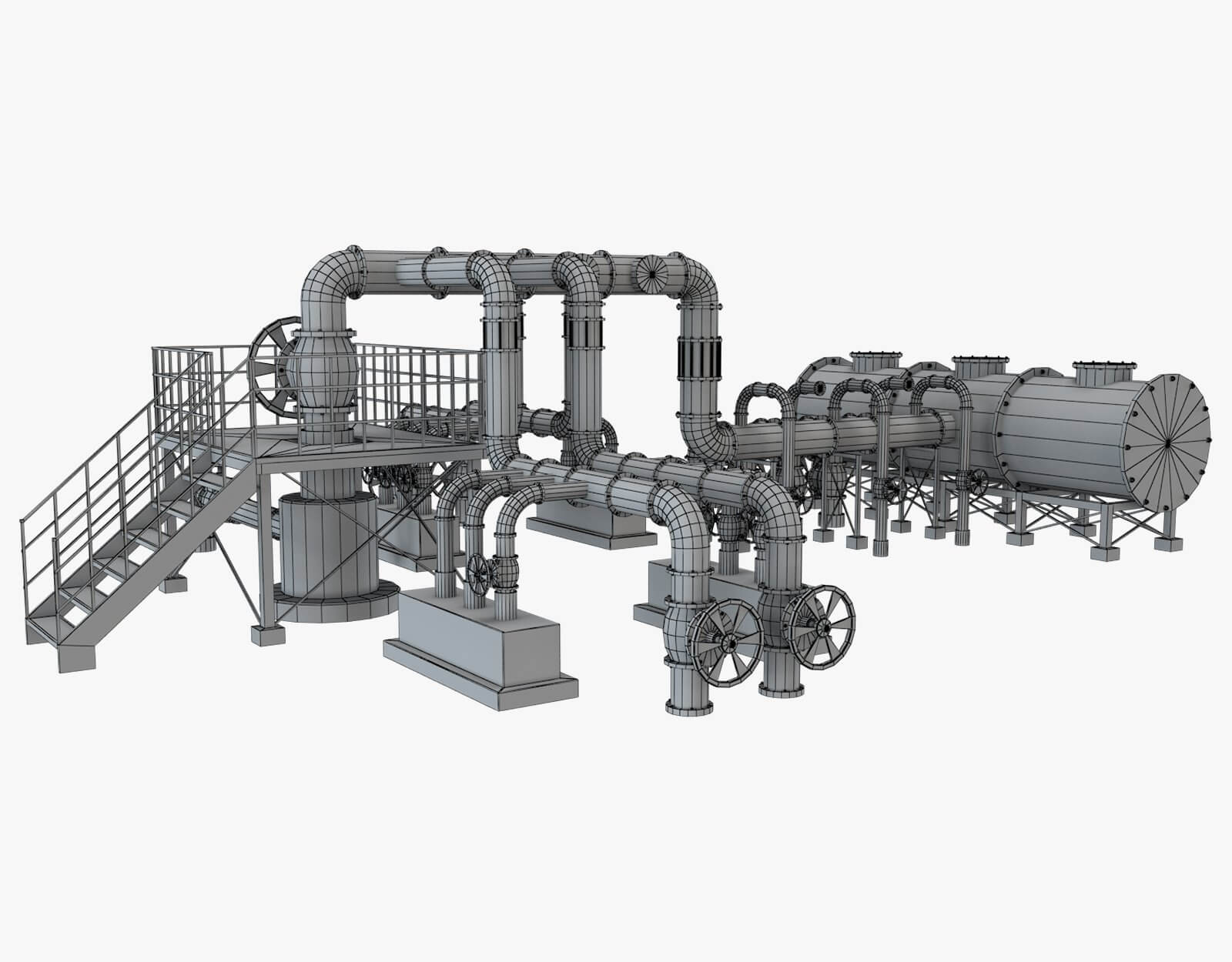 Piping System 2 - 3D Model by virtual3d