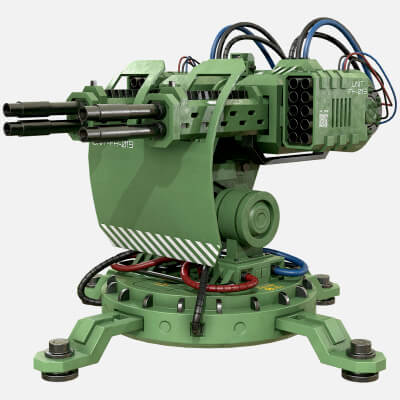 Turret Gc Turret Concept 2 Green - 3D Model by virtual3d
