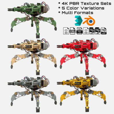 Walking Turret Concept-1 All Colors by virtual3d