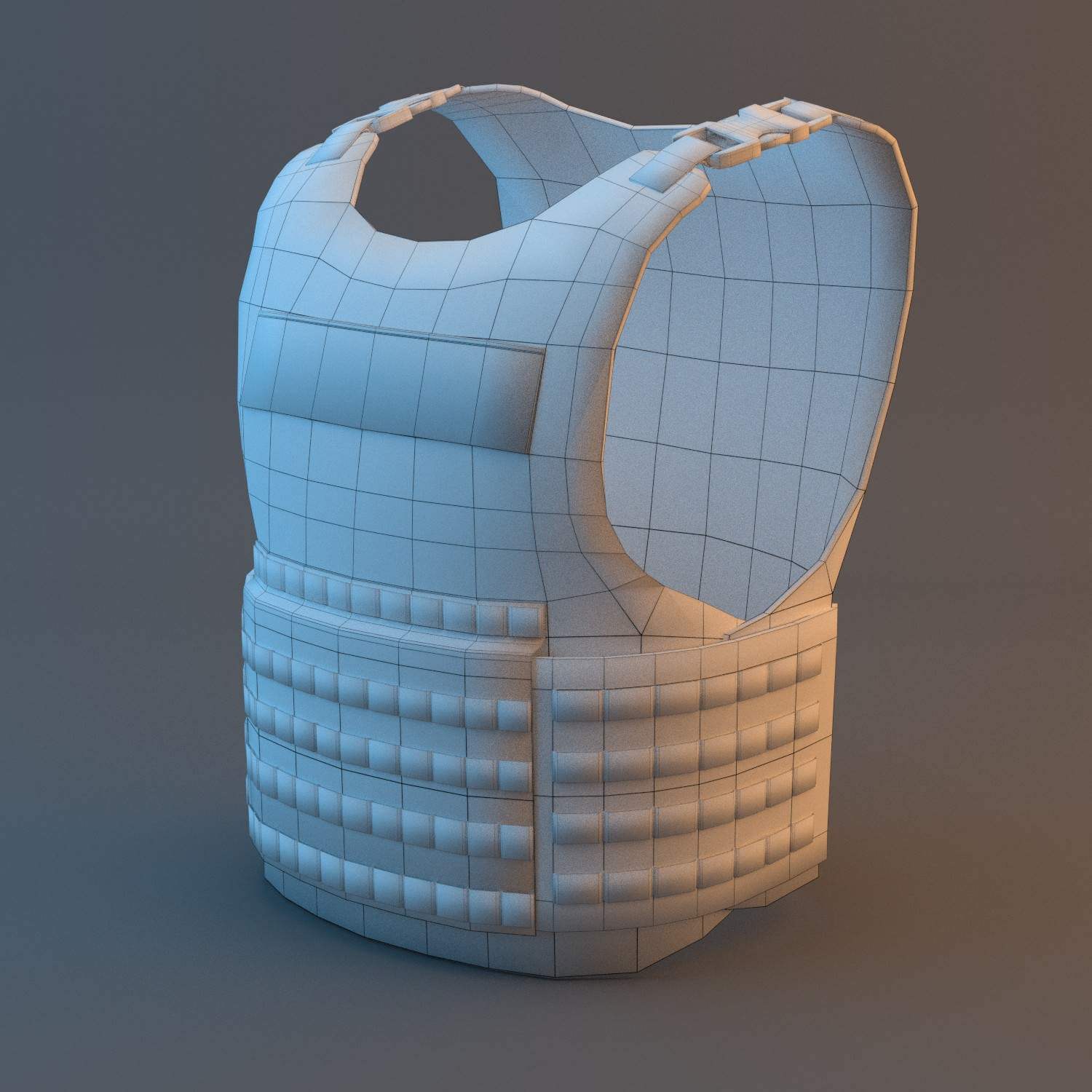 Military Flak Jacket Bullet Proof Vest 3D Model by Vitamin