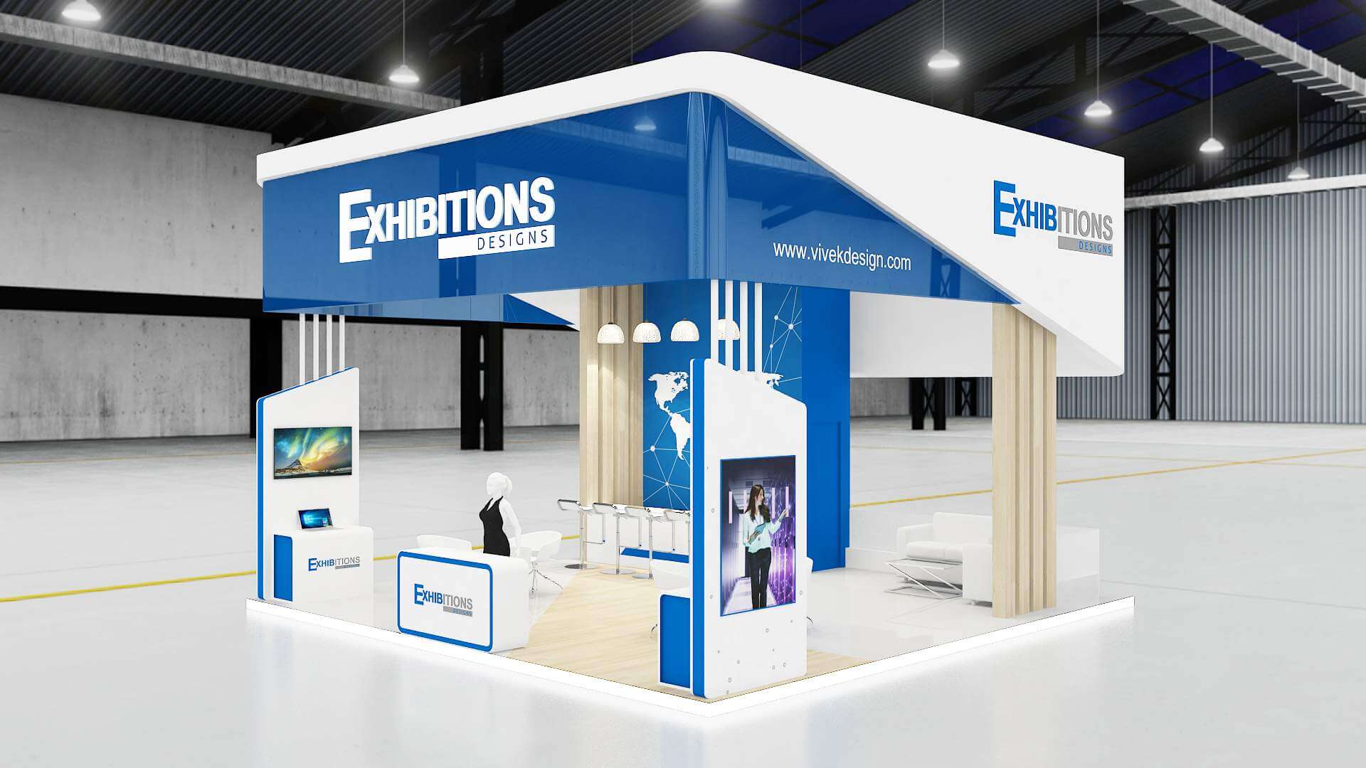 Exhibition Stand Island 3D Model by vivekt478