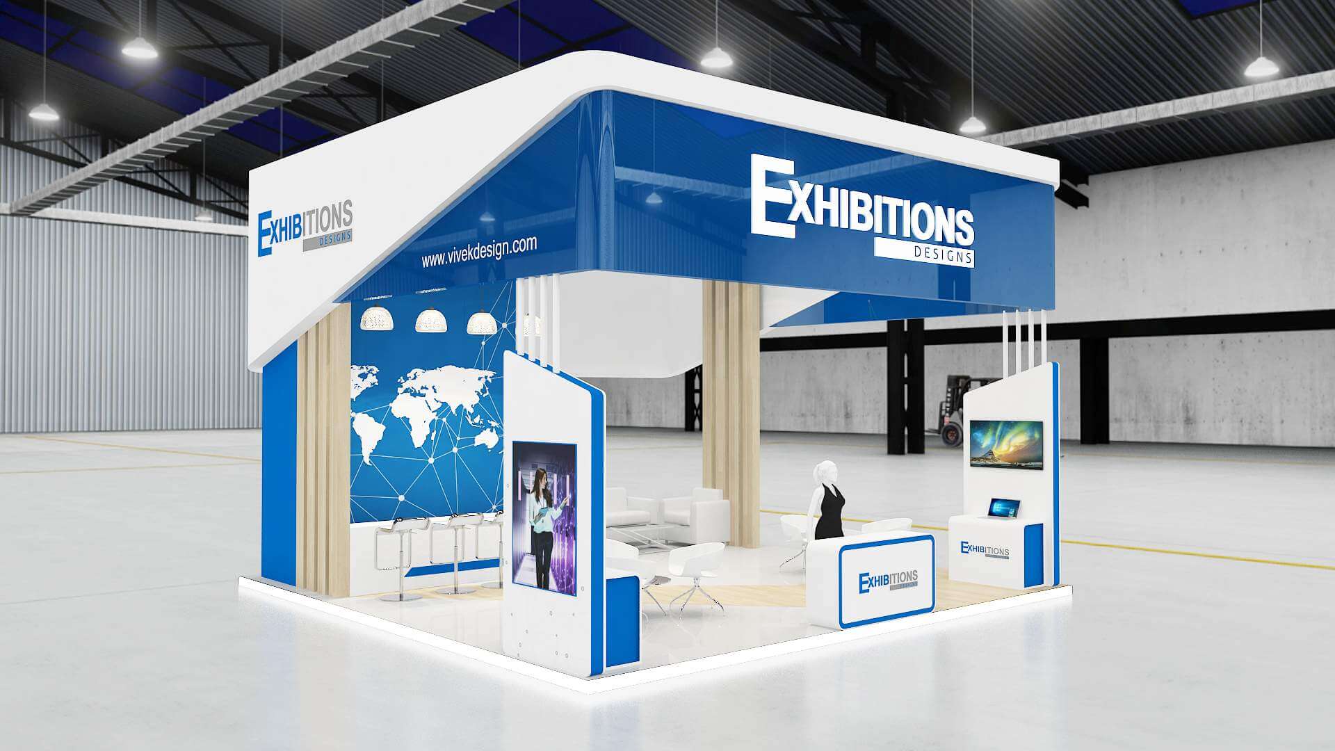 Exhibition Stand Island 3D Model by vivekt478