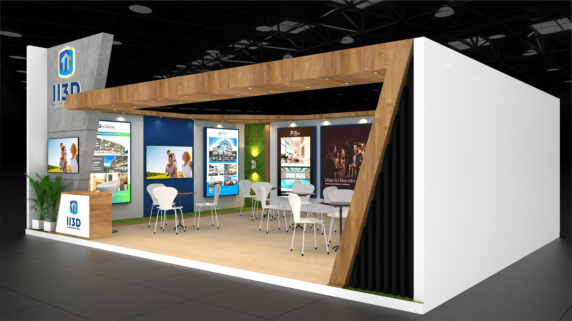 Exhibition Stand Stall One Side Open 8X5 3D Model by vivekt478