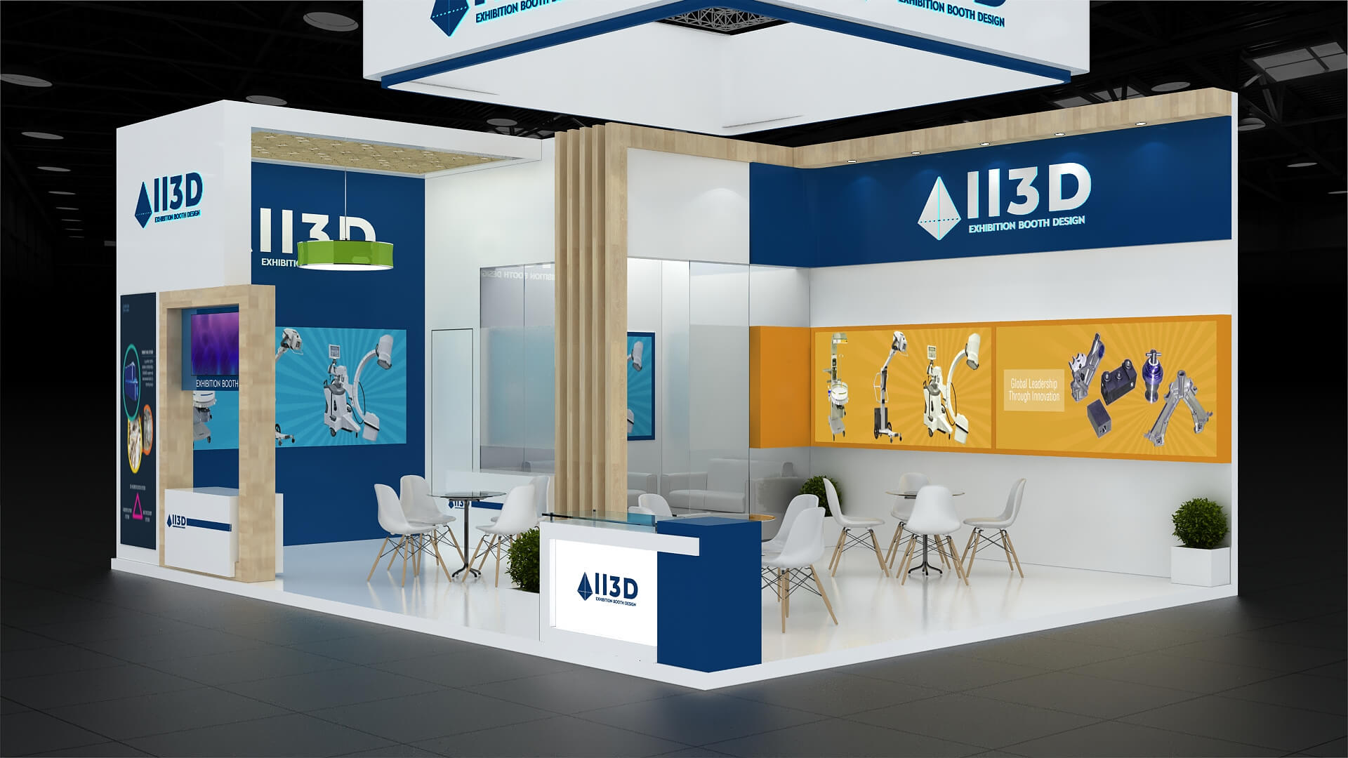 Exhibition Stand Stall Two Side Open 8X6 - 3D Model by vivekt478