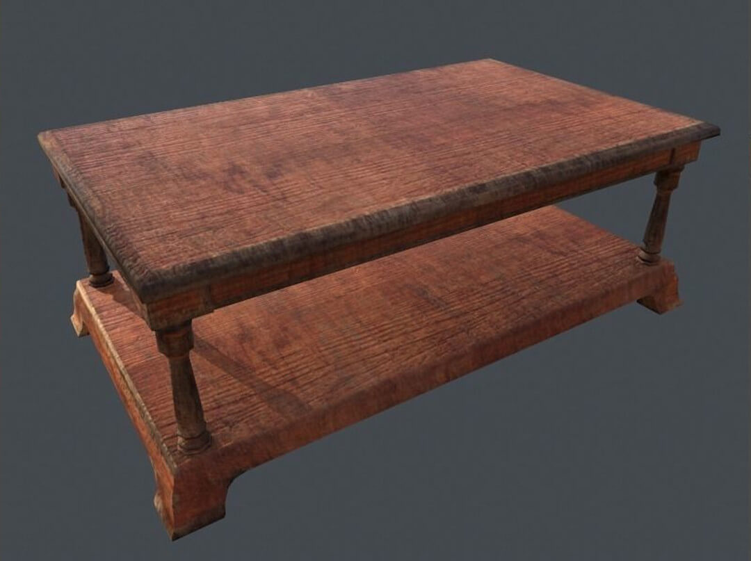 Old Wooden Table Free 3D Model by Viverna