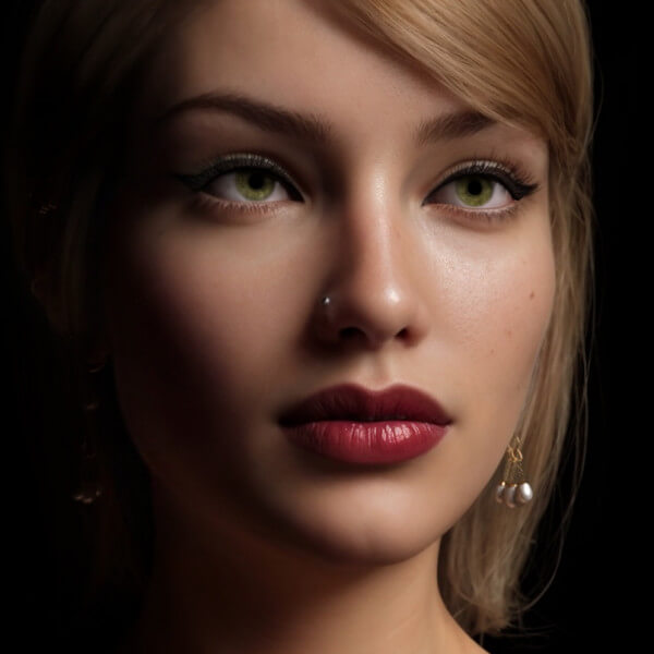 Nathalie, fantasy portrait 3D Render, Digital Art by Vizzee