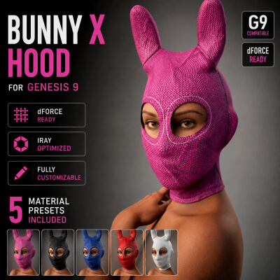 dForce Bunny X Hood for Genesis 9