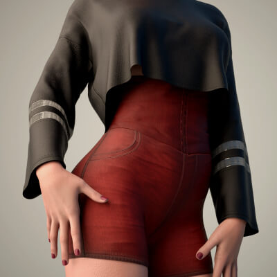 dForce High-Waist Shorts for Genesis 8 &amp 8.1 Female