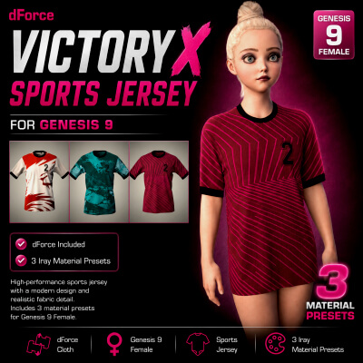 dForce Victory X Soccer Jersey for Genesis 9 Female