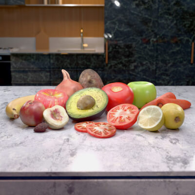 Photorealistic Fruit and Vegetable Pack &ndash PBR High and Low Poly