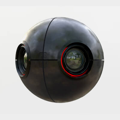 Futuristic Surveillance Drone - Spherical Sci-Fi Bot