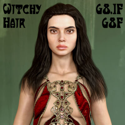 dForce Witchy Hair for Genesis 8 Female