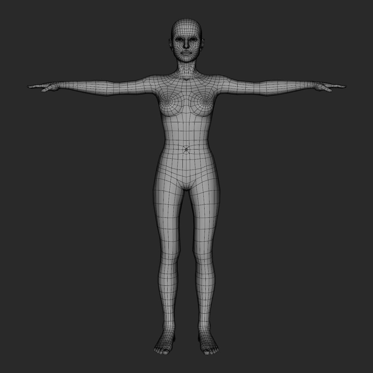 Female Base Mesh - 3D Model by Vyusur