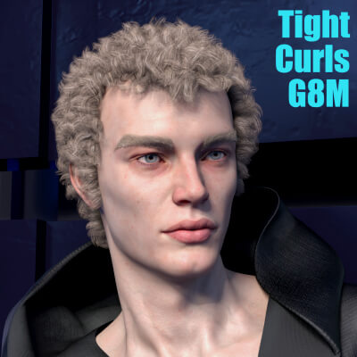 Tight Curls for Genesis 8 and 8.1 Male