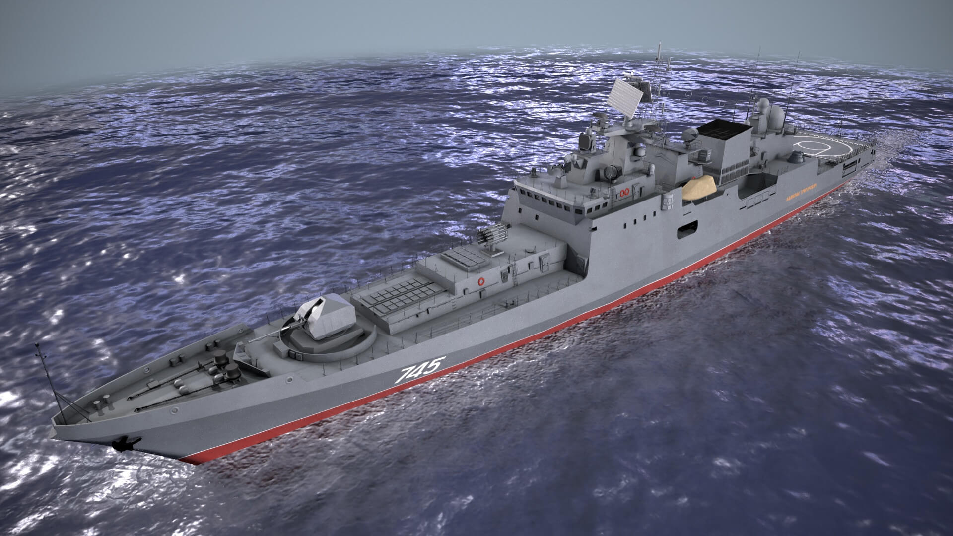 War Ship Frigate 11356 - 3D Model by war_ships