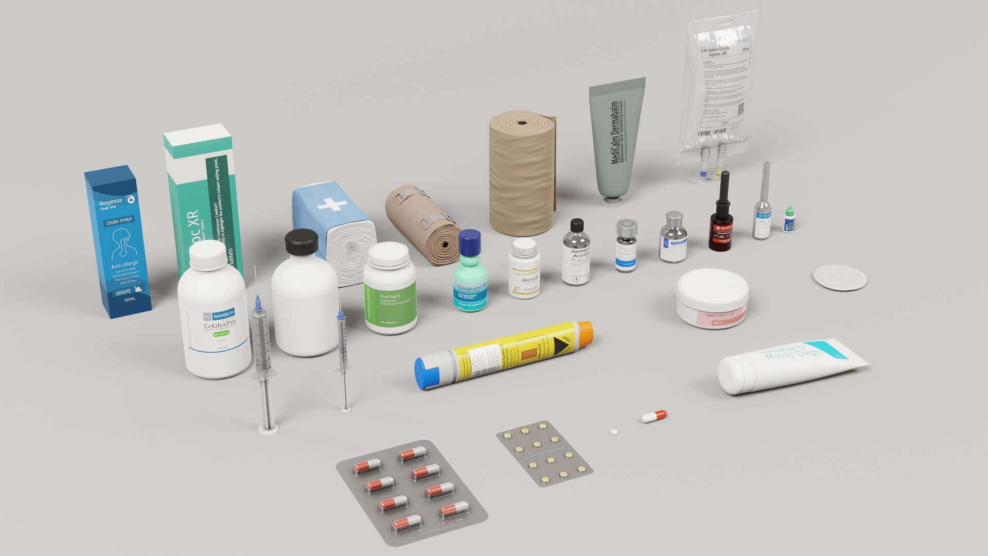 Medicine Pack - 3D Model by Warkarma