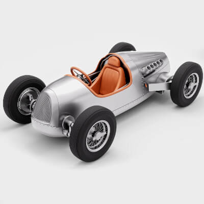 Silver Racing Push Car - Kids
