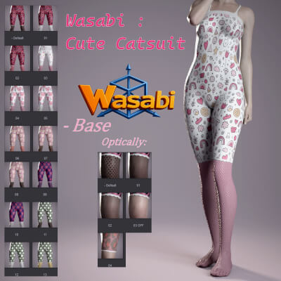 Wasabi Cute Catsuit for Genesis 8 Female and Genesis 9