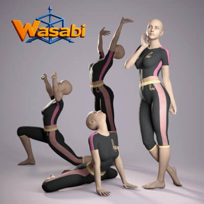 Wasabi Gymnastic and Standing Poses for Genesis 8 Female by Wasabi